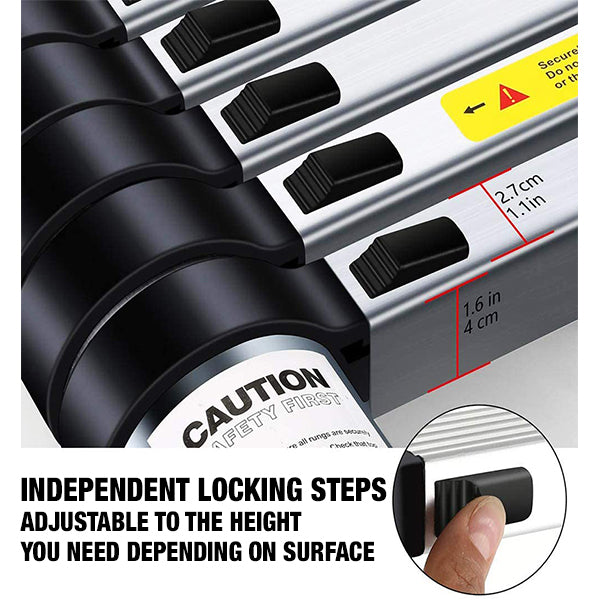 9.5 Inch Telescoping Universal Fit Ladder with hooks for BA Rooftop Tent